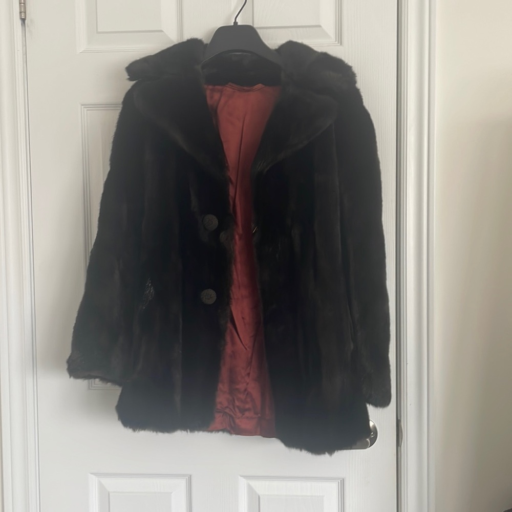 Vintage Tissavel France Lined Faux Mink Fur Coat for Hamells London
